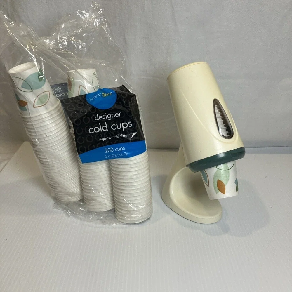VTG Dixie 3 oz Cup Dispenser Space‎ Age Retro Bathroom Kitchen Counter Top BONUS